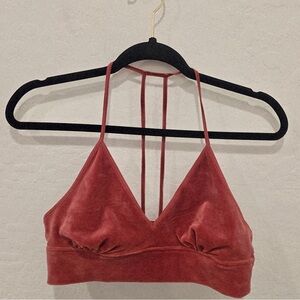 Floreat Velvet Bralette Dusty Rose Womens Large Pink Strappy Back Festival Party